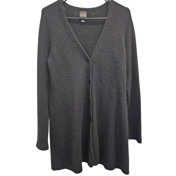 Eileen Fisher Sweaters - Eileen Fisher‎ Front Button Black Cashmere Cardigan SZ  SMALL